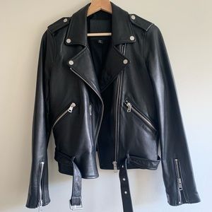 Black Leather Moto Jacket